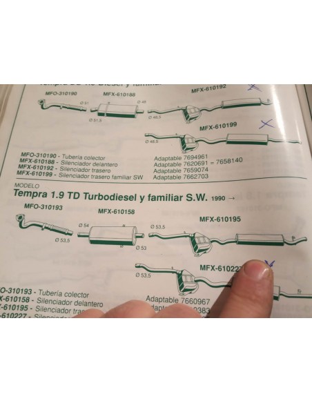 SILENCIOSO TRASERO ESCAPE FIAT TEMPRA 1.9 TD