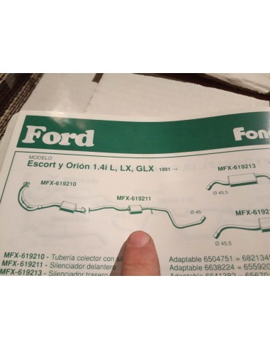 SILENCIOSO INTERMEDIO ESCAPE FORD ESCORT Y ORION 1.4i