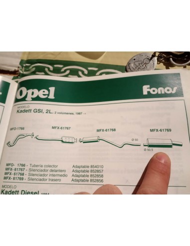 SILENCIOSO TRASERO ESCAPE OPEL KADETT GSI 2L