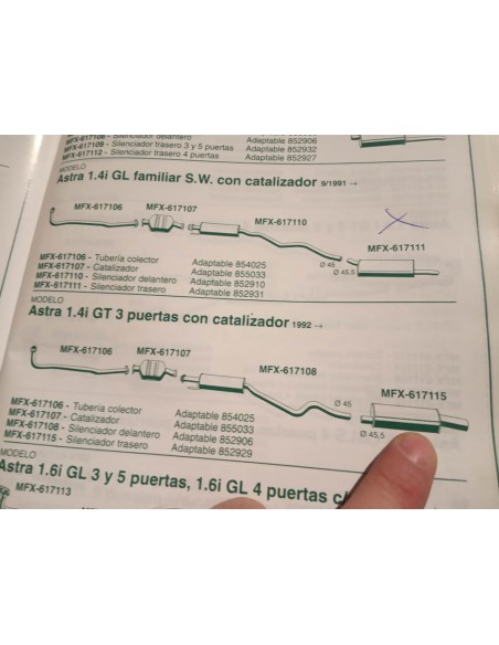 SILENCIOSO TRASERO ESCAPE OPEL KADETT Y ASTRA