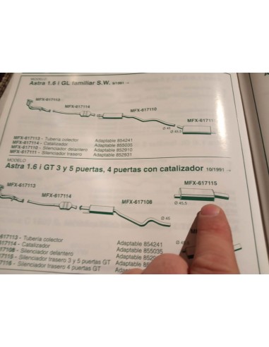 SILENCIOSO TRASERO ESCAPE OPEL KADETT Y ASTRA