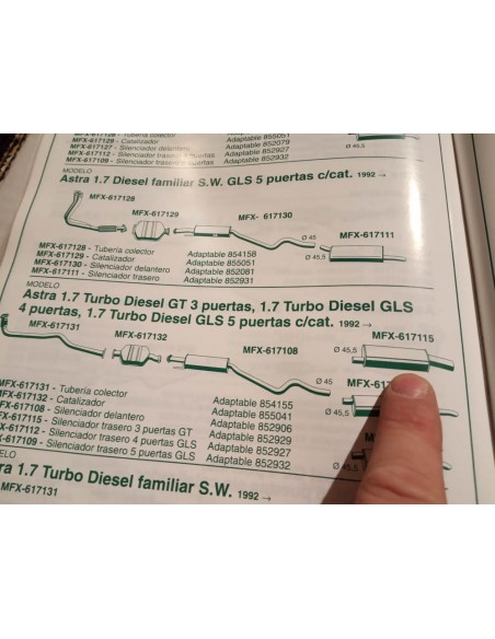 SILENCIOSO TRASERO ESCAPE OPEL KADETT Y ASTRA