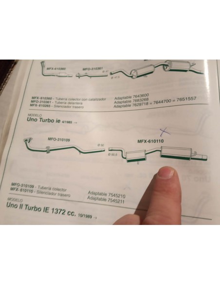 SILENCIOSO TRASERO ESCAPE FIAT UNO TURBO IE