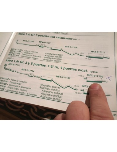 SILENCIOSO TRASERO ESCAPE OPEL ASTRA 3 Y 5 PUERTAS