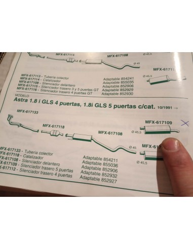 SILENCIOSO TRASERO ESCAPE OPEL ASTRA 3 Y 5 PUERTAS