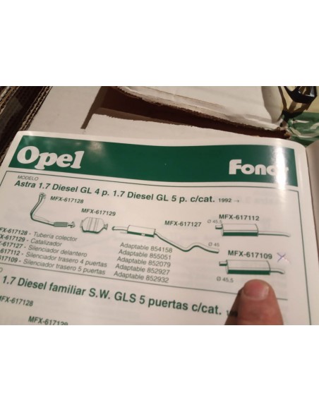 SILENCIOSO TRASERO ESCAPE OPEL ASTRA 3 Y 5 PUERTAS