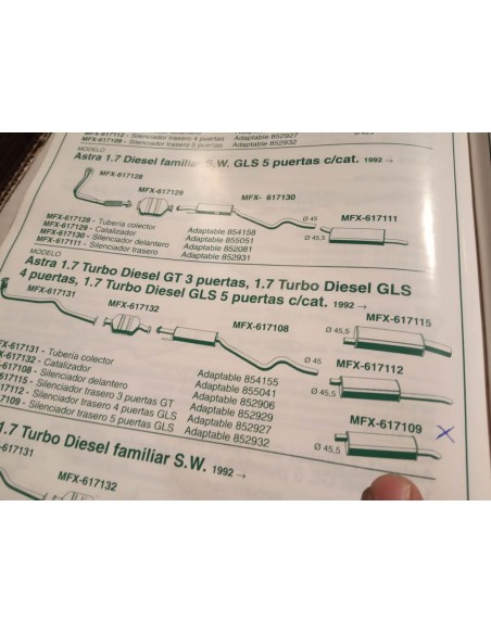 SILENCIOSO TRASERO ESCAPE OPEL ASTRA 3 Y 5 PUERTAS
