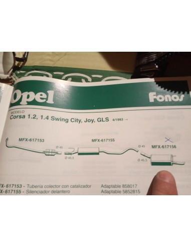 SILENCIOSO TRASERO ESCAPE OPEL CORSA B
