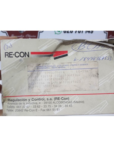 BOMBA DE GASOLINA FORD FIESTA MK1, CAPRI Y CORTINA