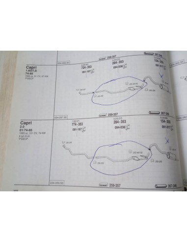 SILENCIOSO DELANTERO ESCAPE FORD CAPRI 1.6 Y 2.0