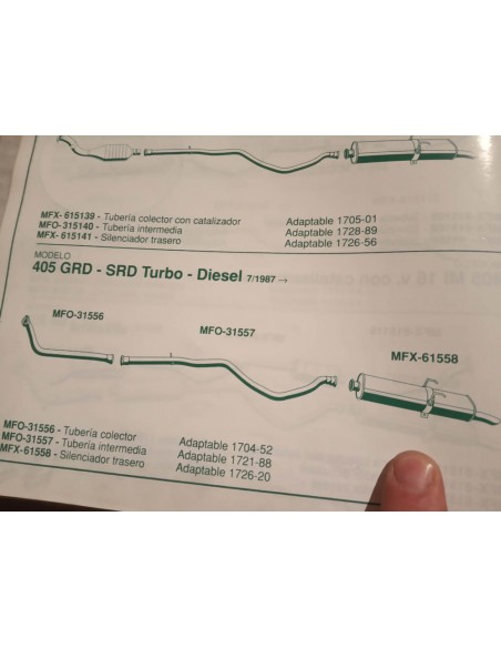 SILENCIOSO TRASERO ESCAPE PEUGEOT 405 MI-16