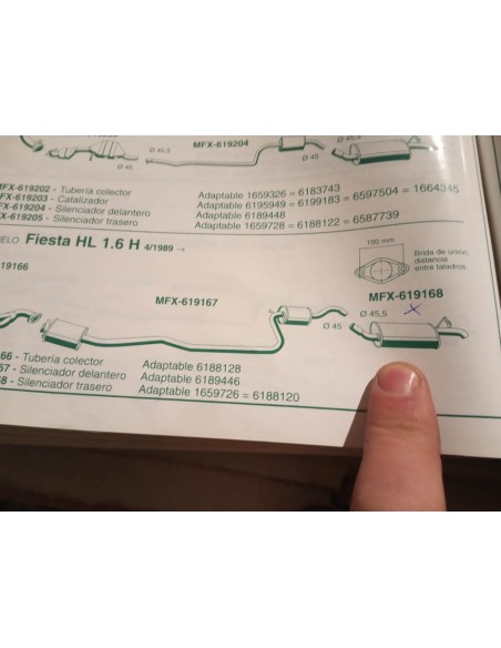 SILENCIOSO TRASERO ESCAPE FORD FIESTA 1.6 MK2