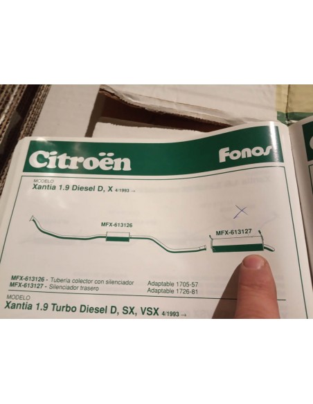 SILENCIOSO TRASERO ESCAPE CITROEN XSANTIA DIESEL