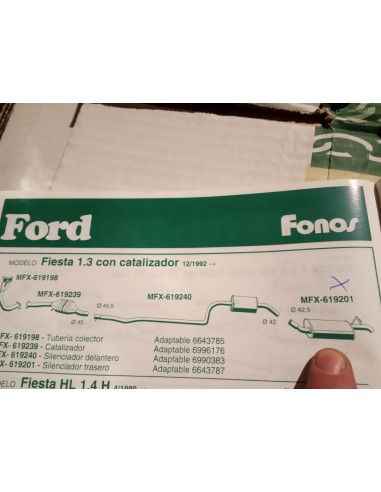 SILENCIOSO TRASERO ESCAPE FORD FIESTA 1.3