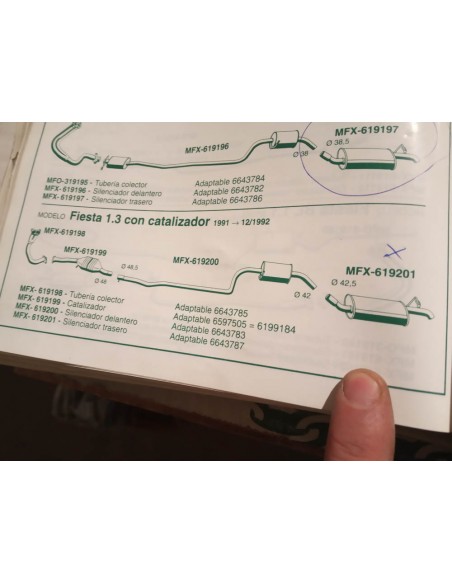 SILENCIOSO TRASERO ESCAPE FORD FIESTA 1.3