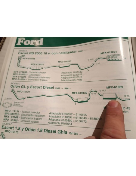 SILENCIOSO TRASERO ESCAPE ESCORT Y ORION DIESEL
