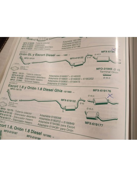 SILENCIOSO TRASERO ESCAPE FORD ESCORT 1.8 DIESEL