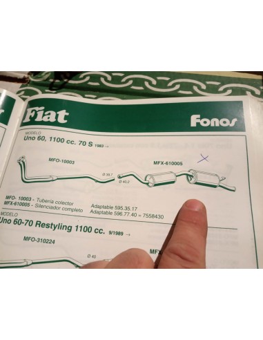 SILENCIOSO TRASERO ESCAPE FIAT UNO 60 Y 70 S