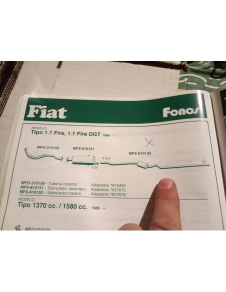 SILENCIOSO TRASERO ESCAPE FIAT TIPO 1.1 FIRE