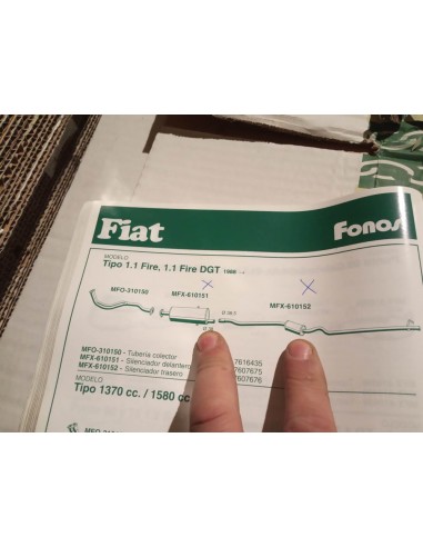 SILENCIOSO INTERMEDIO ESCAPE FIAT UNO 1.1 FIRE