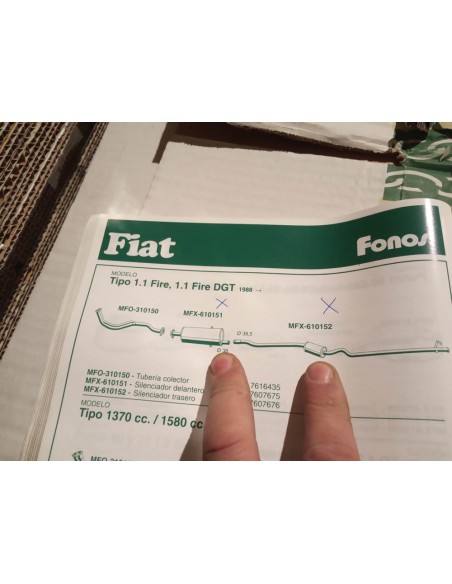 SILENCIOSO INTERMEDIO ESCAPE FIAT UNO 1.1 FIRE
