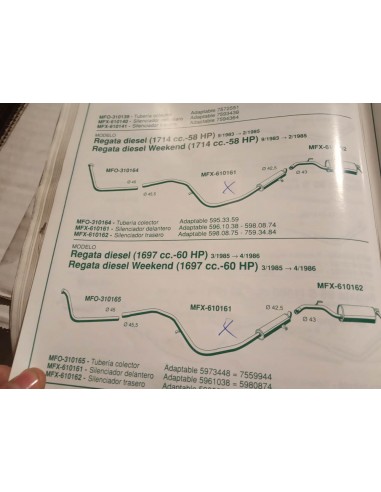 SILENCIOSO INTERMEDIO ESCAPE FIAT REGATA