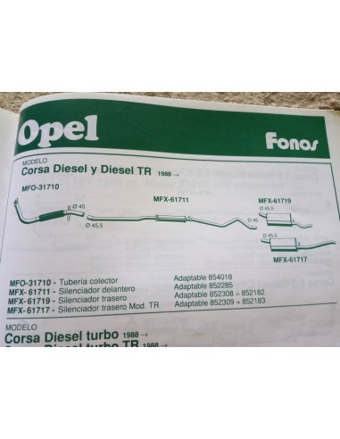 SILENCIOSO TRASERO ESCAPE OPEL CORSA A