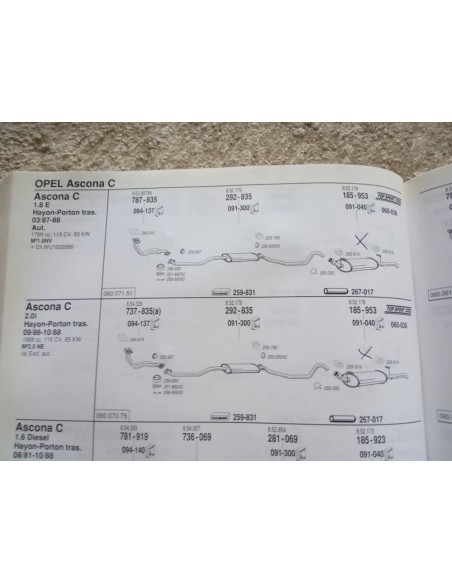 SILENCIOSO TRASERO ESCAPE OPEL ASCONA C