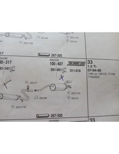 SILENCIOSO TRASERO ESCAPE ALFA ROMEO 33 1.5 Y 1,7