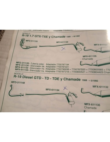 SILENCIOSO INTERMEDIO ESCAPE RENAULT 19