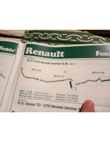 SILENCIOSO INTERMEDIO ESCAPE RENAULT 21 NEVADA