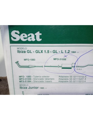 SILENCIOSO DELANTERO ESCAPE SEAT RONDA SYSTEM PORSCHE