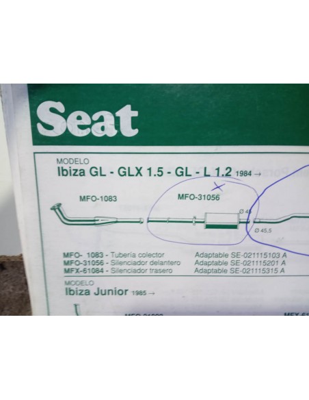 SILENCIOSO DELANTERO ESCAPE SEAT RONDA SYSTEM PORSCHE