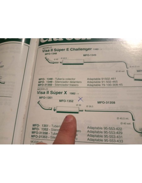 SILENCIOSO INTERMEDIO ESCAPE CITROEN VISA II SUPER X