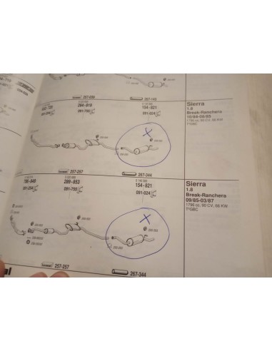 SILENCIOSO TRASERO ESCAPE FORD SIERRA FAMILAR BREAK