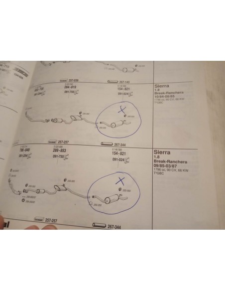 SILENCIOSO TRASERO ESCAPE FORD SIERRA FAMILAR BREAK