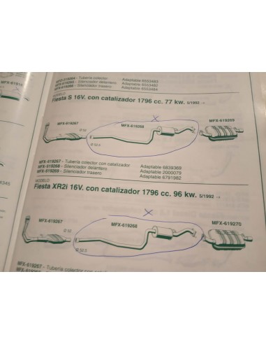 SILENCIOSO INTERMEDIO ESCAPE FORD FIESTA XR2i 16V
