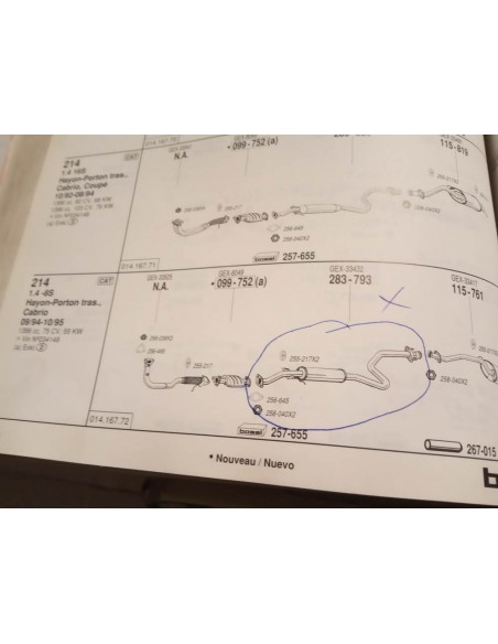 SILENCIOSO INTERMEDIO ESCAPE ROVER 214 Y 414