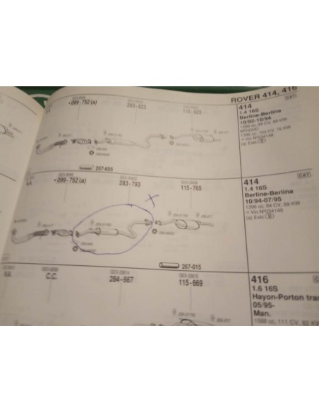 SILENCIOSO INTERMEDIO ESCAPE ROVER 214 Y 414