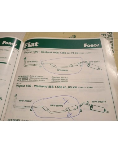 SILENCIOSO INTERMEDIO ESCAPE FIAT REGATA