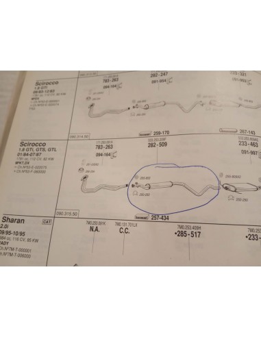 SILENCIOSO INTERMEDIO ESCAPE VW SCIROCCO 1.8