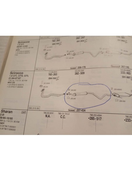SILENCIOSO INTERMEDIO ESCAPE VW SCIROCCO 1.8