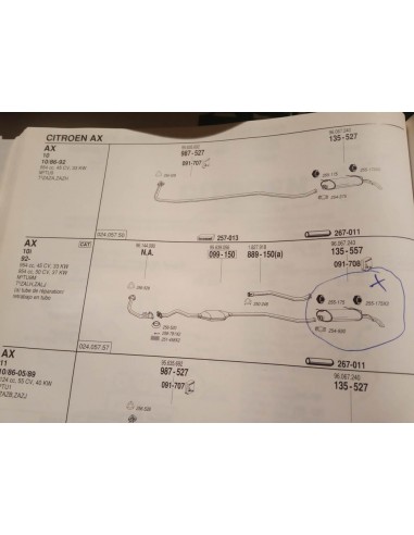 SILENCIOSO TRASERO ESCAPE CITROEN AX DIESEL Y GASOLINA