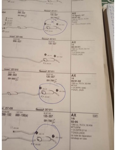 SILENCIOSO TRASERO ESCAPE CITROEN AX DIESEL Y GASOLINA