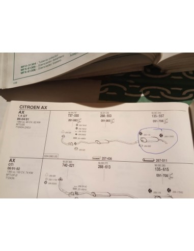 SILENCIOSO TRASERO ESCAPE CITROEN AX DIESEL Y GASOLINA