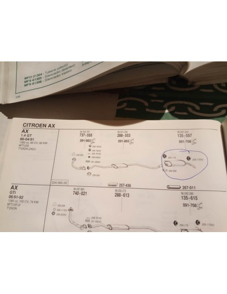 SILENCIOSO TRASERO ESCAPE CITROEN AX DIESEL Y GASOLINA