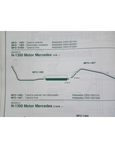 SILENCIOSO ESCAPE MERCEDES N-1300 MOTOR MERCEDES