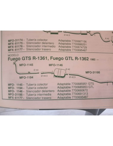 SILENCIOSO DELANTERO ESCAPE RENAULT 18 Y FUEGO