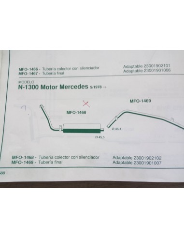 SILENCIOSO ESCAPE MERCEDES N-1300 MOTOR MERCEDES