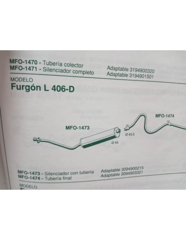 SILENCIOSO ESCAPE FURGON MERCEDES L 406-D